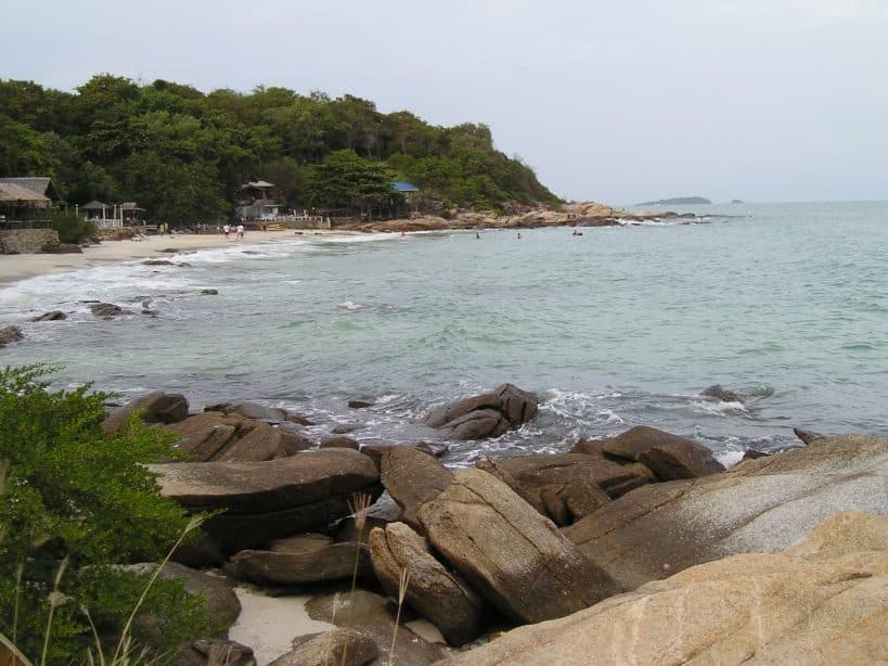 Clear green water and granite rocks on Koh Samet