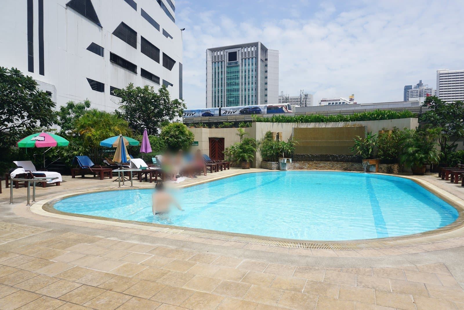A hotel pool in Bangkok